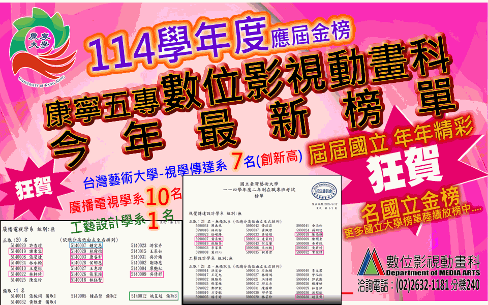 康寧大學（台北校區）數位影視動畫科，歡迎您
